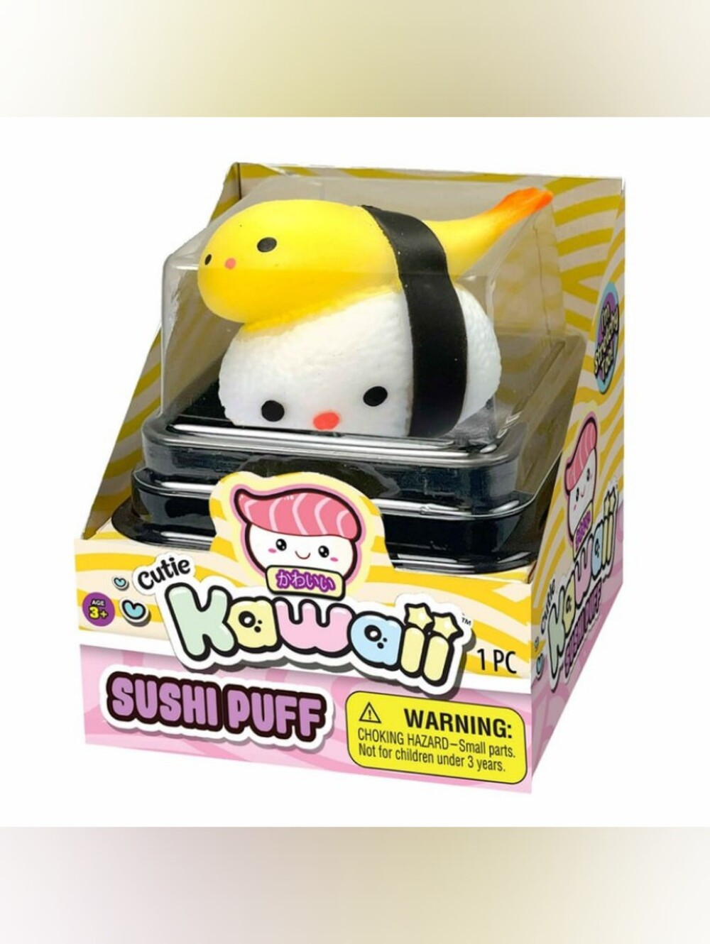 Kawaii Sushi Puff Squishy Toy - Yellow & White